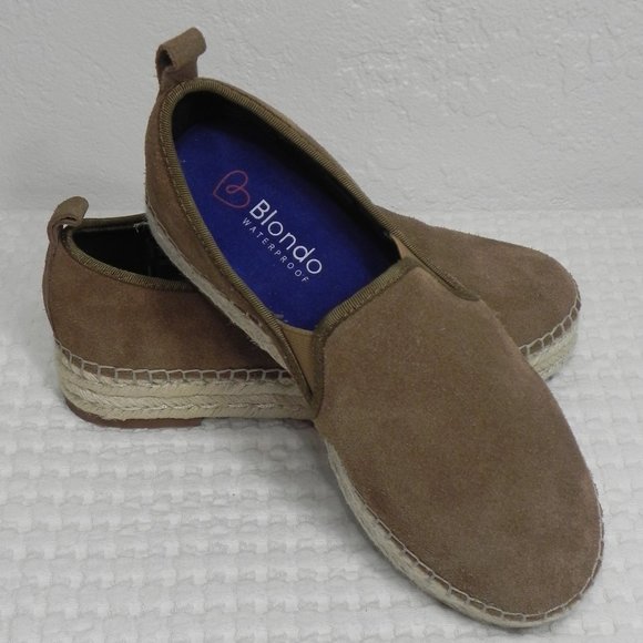 Blondo Basha Waterproof Espadrille Flat Brown Suede Women's Size 5 1/2M - Picture 8 of 9
